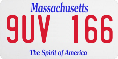 MA license plate 9UV166