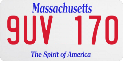 MA license plate 9UV170