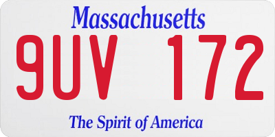 MA license plate 9UV172
