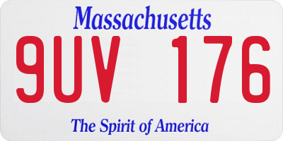 MA license plate 9UV176