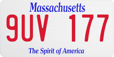 MA license plate 9UV177