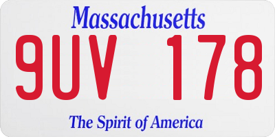 MA license plate 9UV178