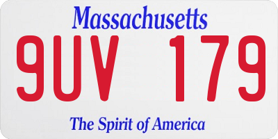 MA license plate 9UV179