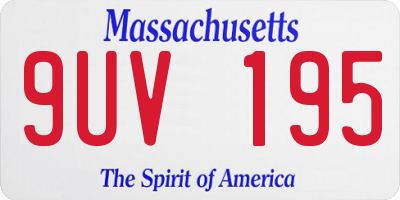 MA license plate 9UV195