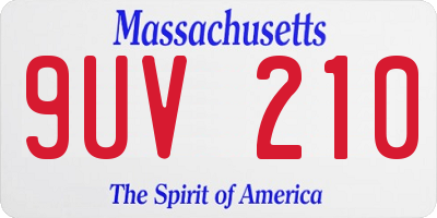 MA license plate 9UV210