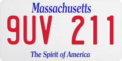 MA license plate 9UV211