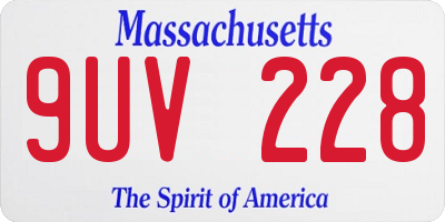 MA license plate 9UV228