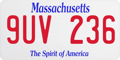 MA license plate 9UV236