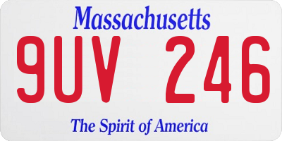 MA license plate 9UV246