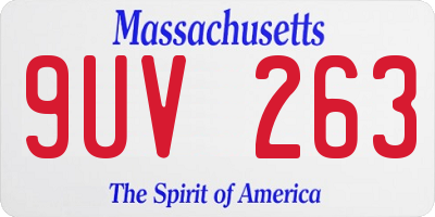 MA license plate 9UV263
