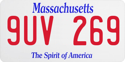 MA license plate 9UV269
