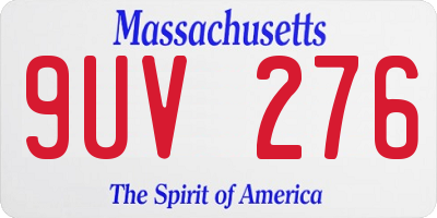 MA license plate 9UV276