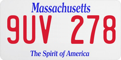 MA license plate 9UV278