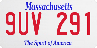 MA license plate 9UV291