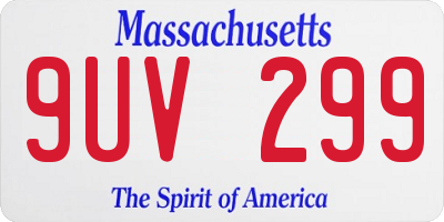 MA license plate 9UV299