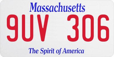 MA license plate 9UV306