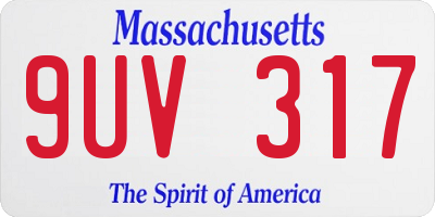 MA license plate 9UV317