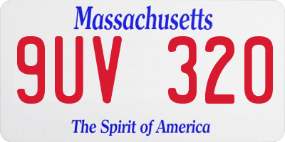 MA license plate 9UV320