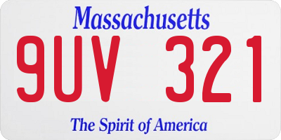 MA license plate 9UV321