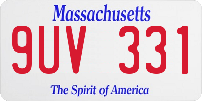 MA license plate 9UV331
