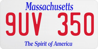 MA license plate 9UV350