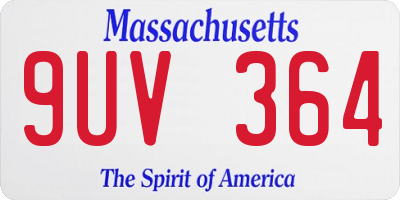 MA license plate 9UV364