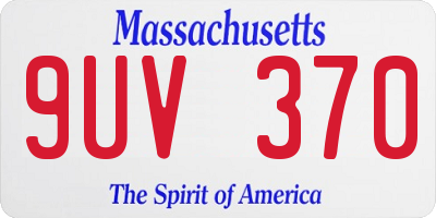 MA license plate 9UV370