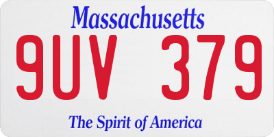 MA license plate 9UV379