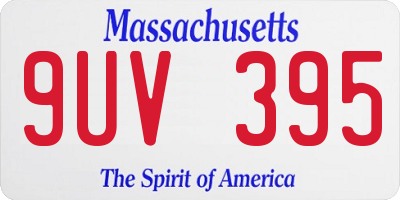 MA license plate 9UV395