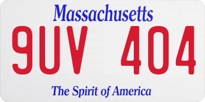 MA license plate 9UV404