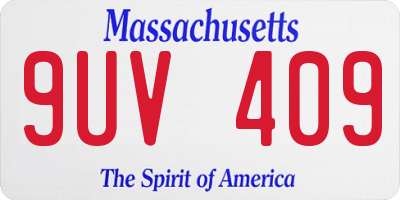 MA license plate 9UV409