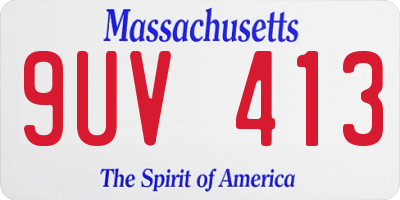 MA license plate 9UV413