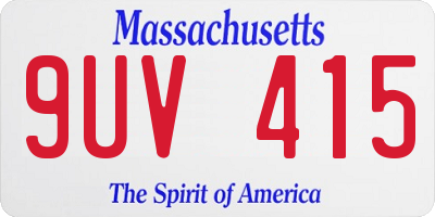 MA license plate 9UV415