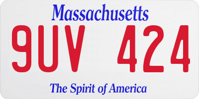 MA license plate 9UV424