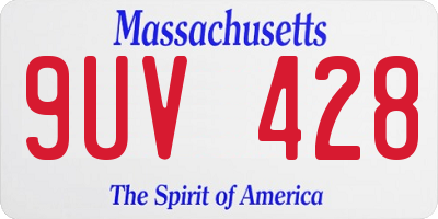 MA license plate 9UV428
