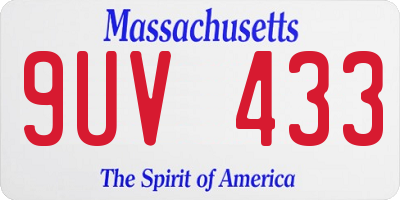 MA license plate 9UV433