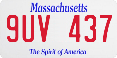 MA license plate 9UV437