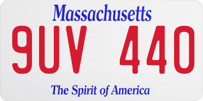 MA license plate 9UV440