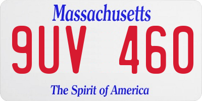 MA license plate 9UV460