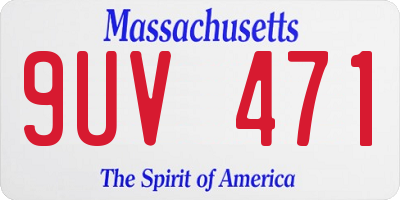 MA license plate 9UV471