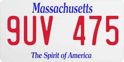 MA license plate 9UV475