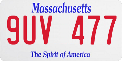 MA license plate 9UV477
