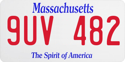 MA license plate 9UV482