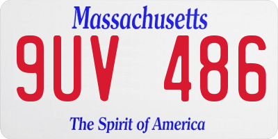 MA license plate 9UV486