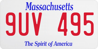 MA license plate 9UV495