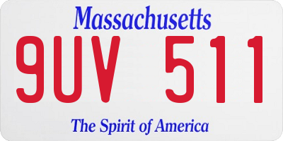 MA license plate 9UV511