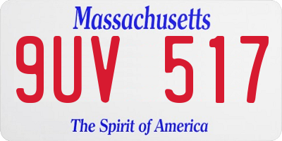 MA license plate 9UV517