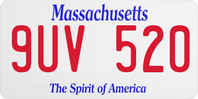 MA license plate 9UV520