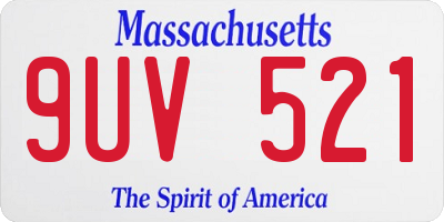 MA license plate 9UV521