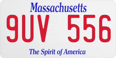 MA license plate 9UV556